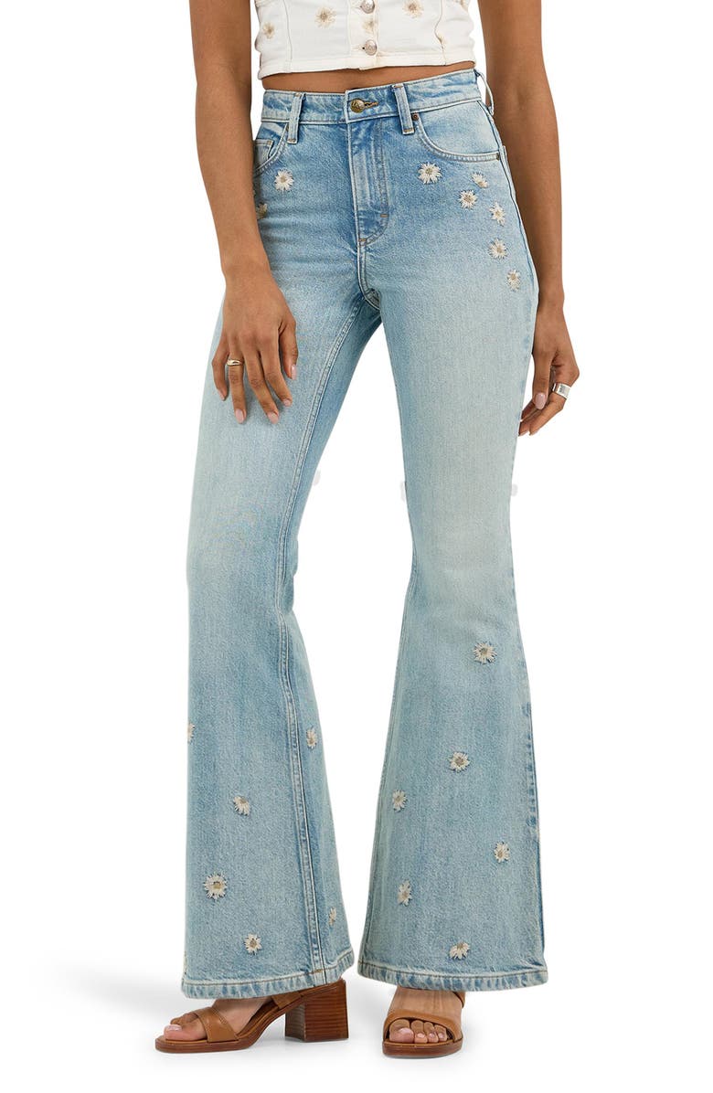 Lee Embroidered Wide Flare Leg Jeans, Main, color, Miss Her