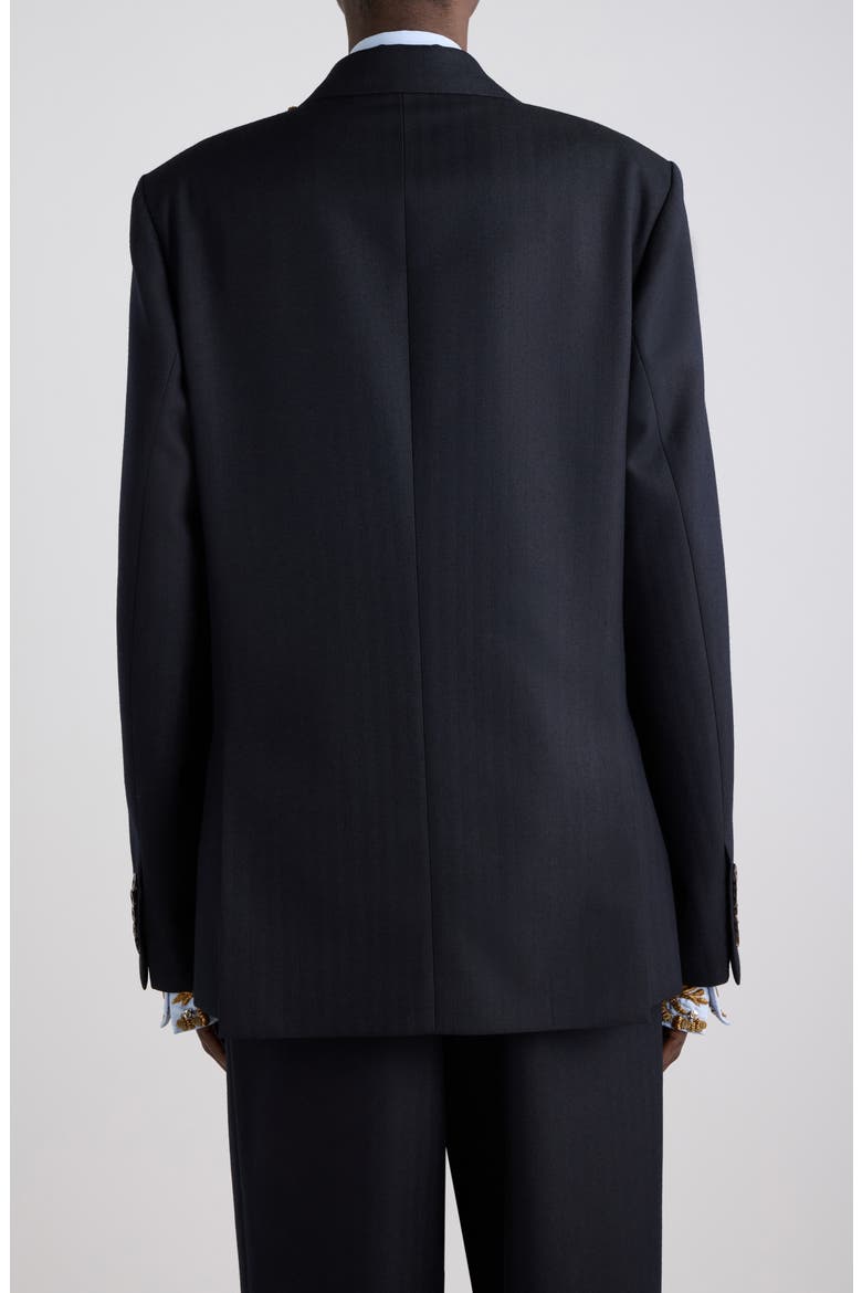 Barrysta Embroidered Herringbone Wool Jacket, Alternate, color, NAVY