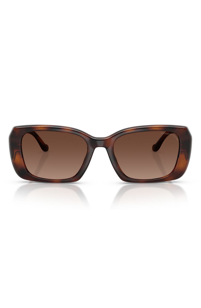 COACH 54mm Square Sunglasses, Main, color, Dark Tortoise / Brown