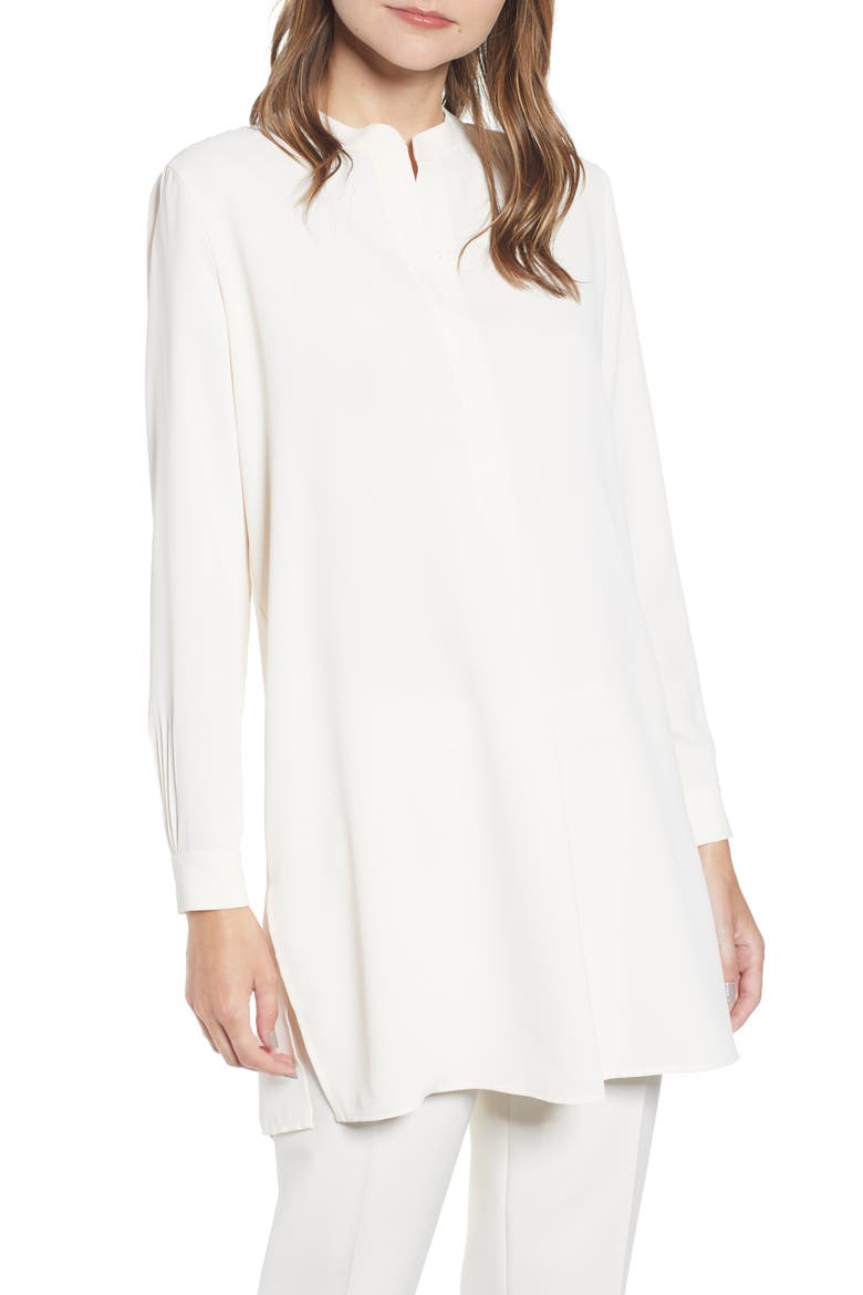 Nehru Tunic Shirt, Main, color, ANNE WHITE