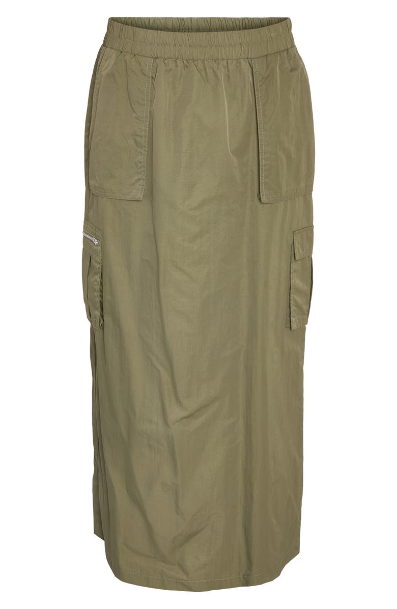 Noisy may Kenya Cargo Maxi Skirt, Alternate, color, Kalamata