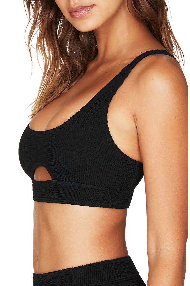 The Sasha Cutout Bikini Top, Alternate, color, BLACK