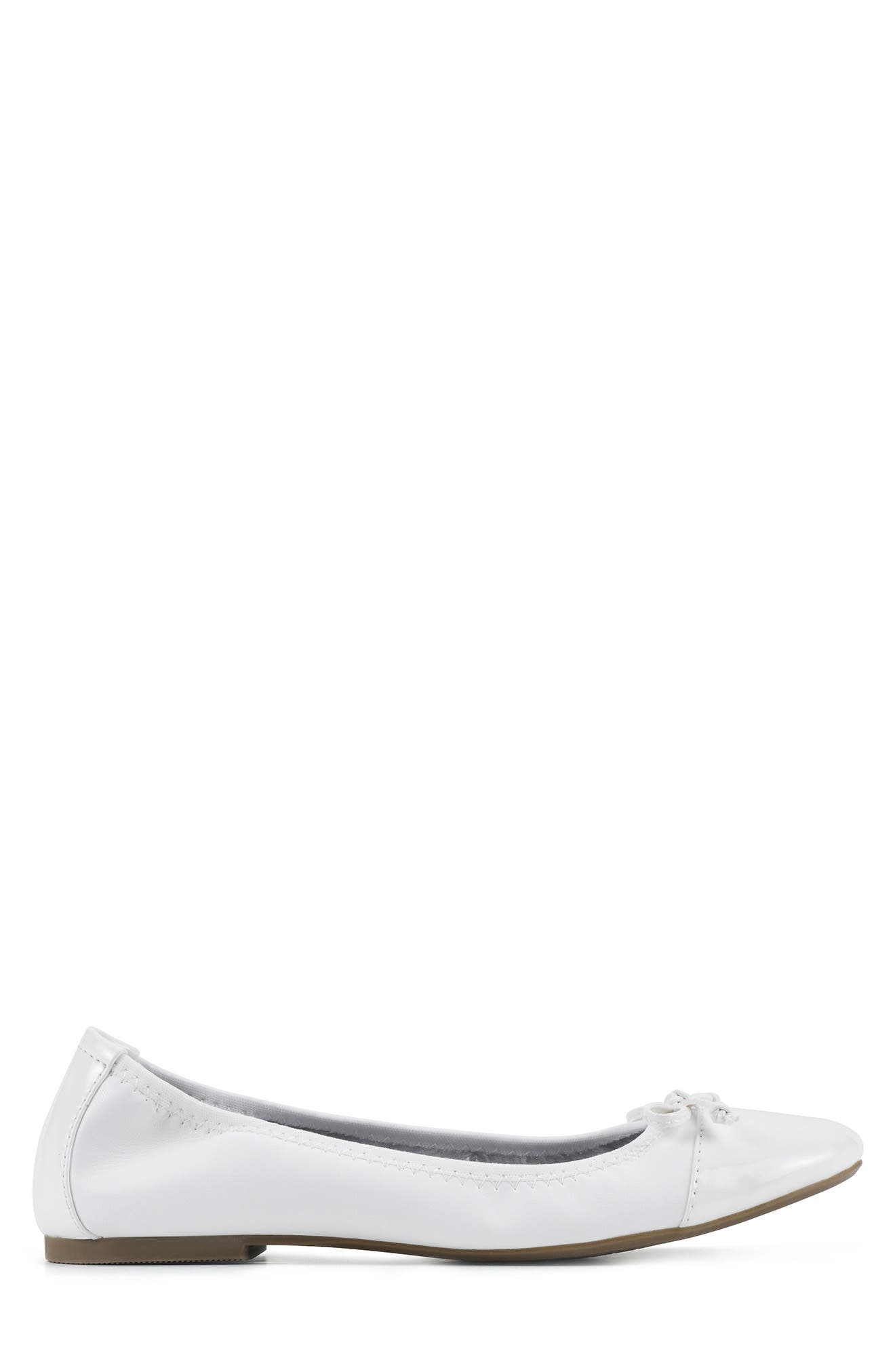 White Mountain Footwear Sunnyside II Ballet Flat, Alternate, color, White/ White/ Patent