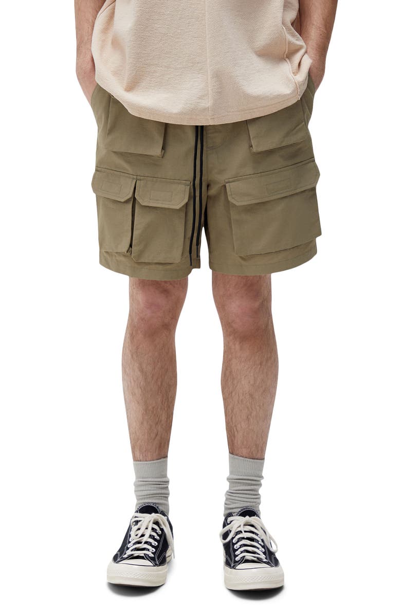 PacSun Gabriel Olive Nylon Shorts, Main, color,