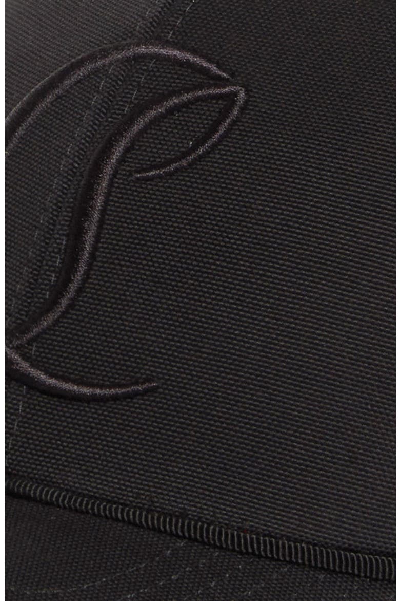Mooncrest Embroidered Monogram Cotton Canvas Baseball Cap, Alternate, color, BLACK/ SILVER