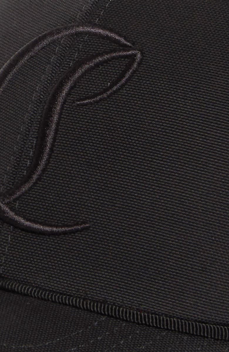 Christian Louboutin Mooncrest Embroidered Monogram Cotton Canvas Baseball Cap, Alternate, color, 