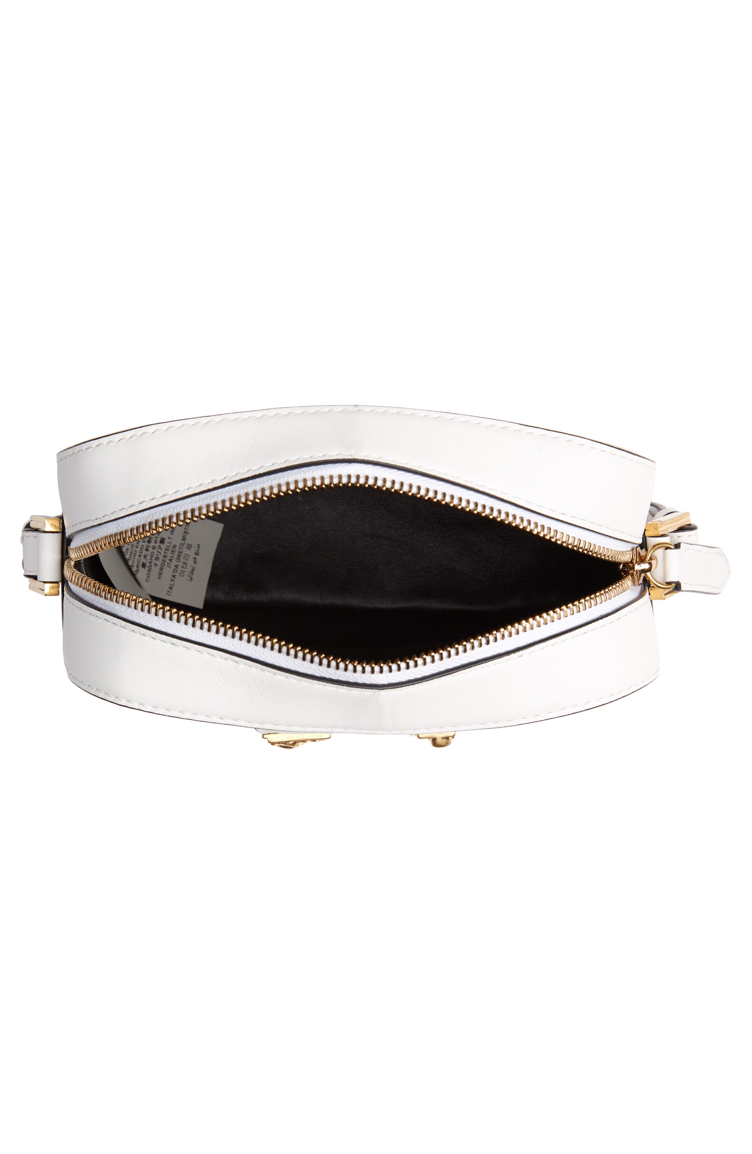 Mini Virtus Leather Shoulder Bag, Alternate, color, OPTICAL WHITE/ TRIBUTE GOLD