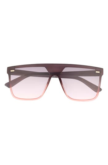 Vince Camuto 143mm Gradient Flat Top Shield Sunglasses In Brown