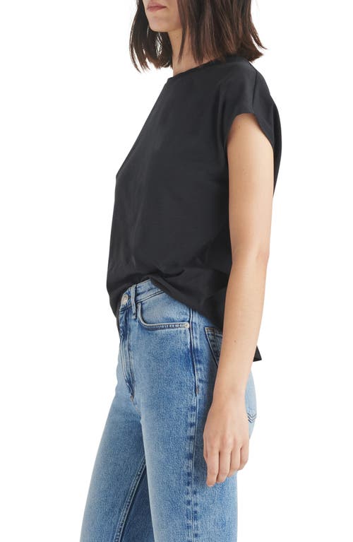 Rag & Bone The Slub Back Pleat Organic Cotton Top In Black