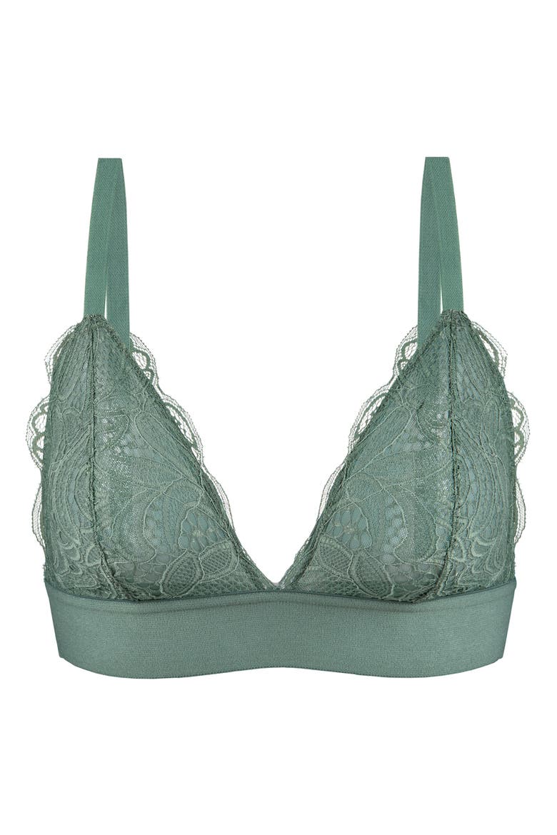 The Long-Lined Lace Bralette, Main, color, GREEN