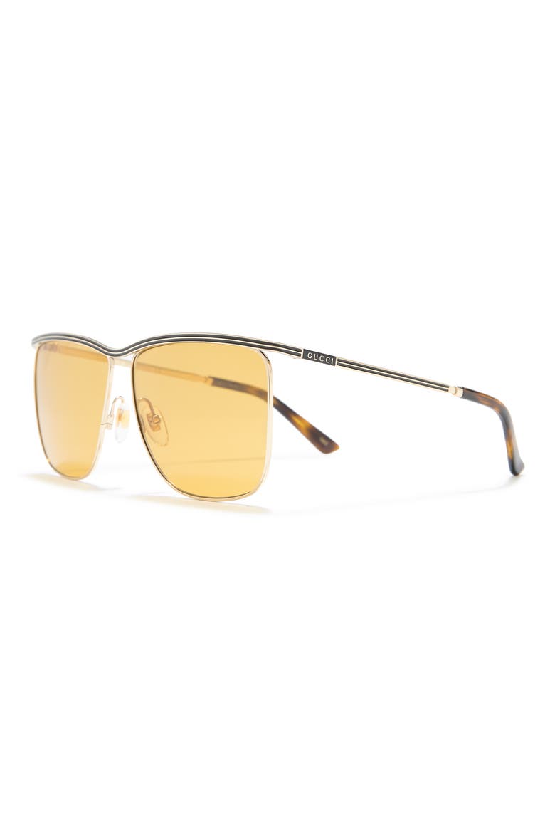 62mm Square Sunglasses, Alternate, color, GOLD GOLD BROWN