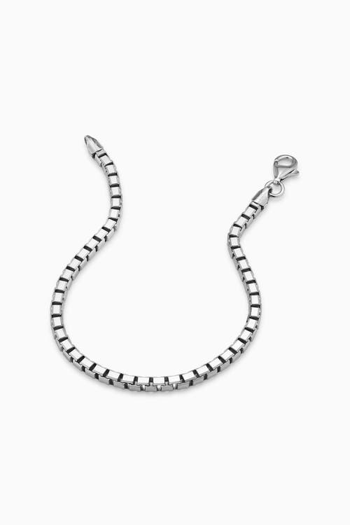 Oradina Edge Bold Box Link Bracelet In Silver