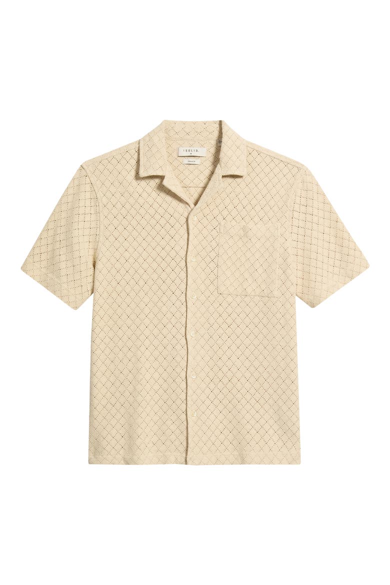 Teagan Short Sleeve Button Up Shirt, Alternate, color, OATMEAL