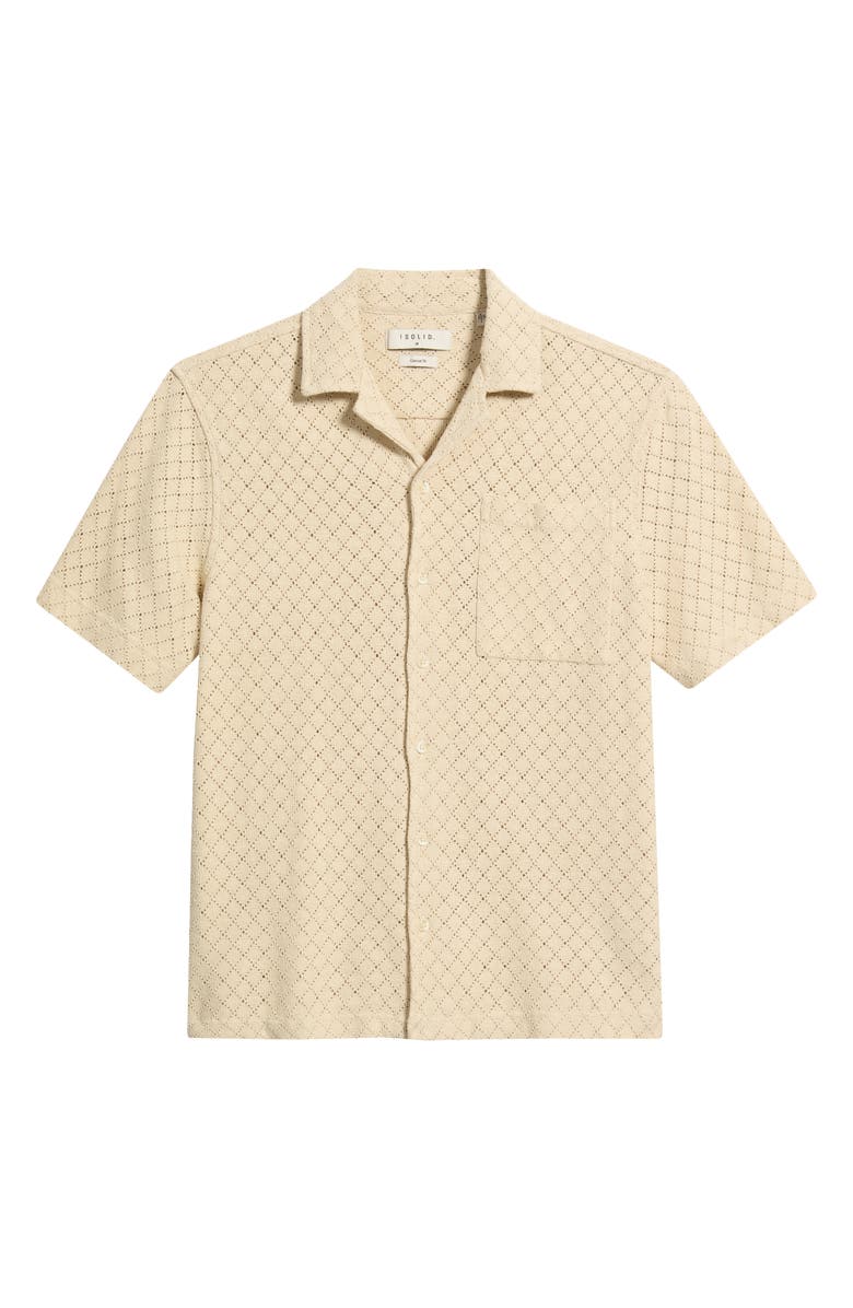 !SOLID Teagan Short Sleeve Button Up Shirt, Alternate, color, Oatmeal