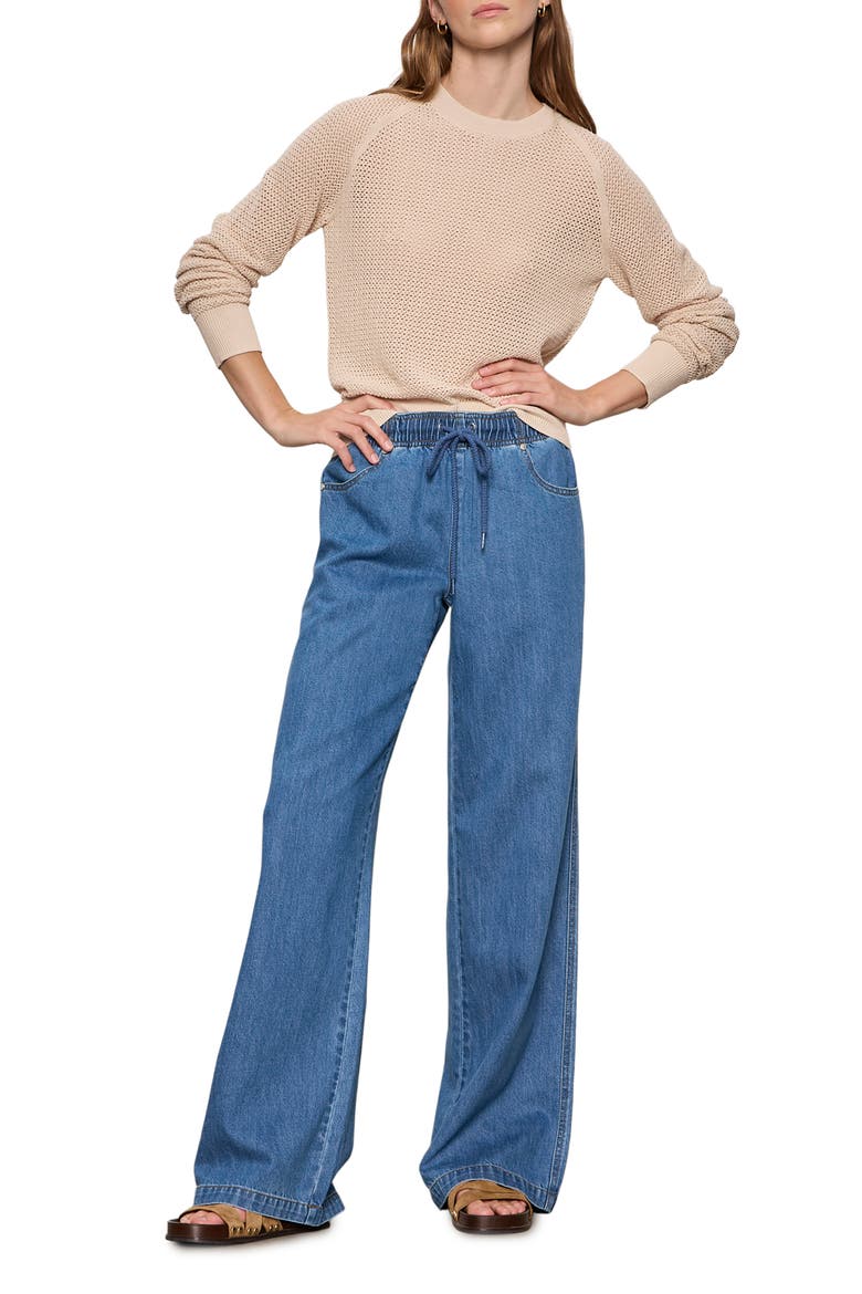 Soleil Open Stitch Sweater, Alternate, color, DARK OPAL WHITE