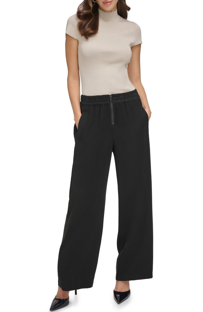 DKNY Stretch Twill Wide Leg Pants, Alternate, color,