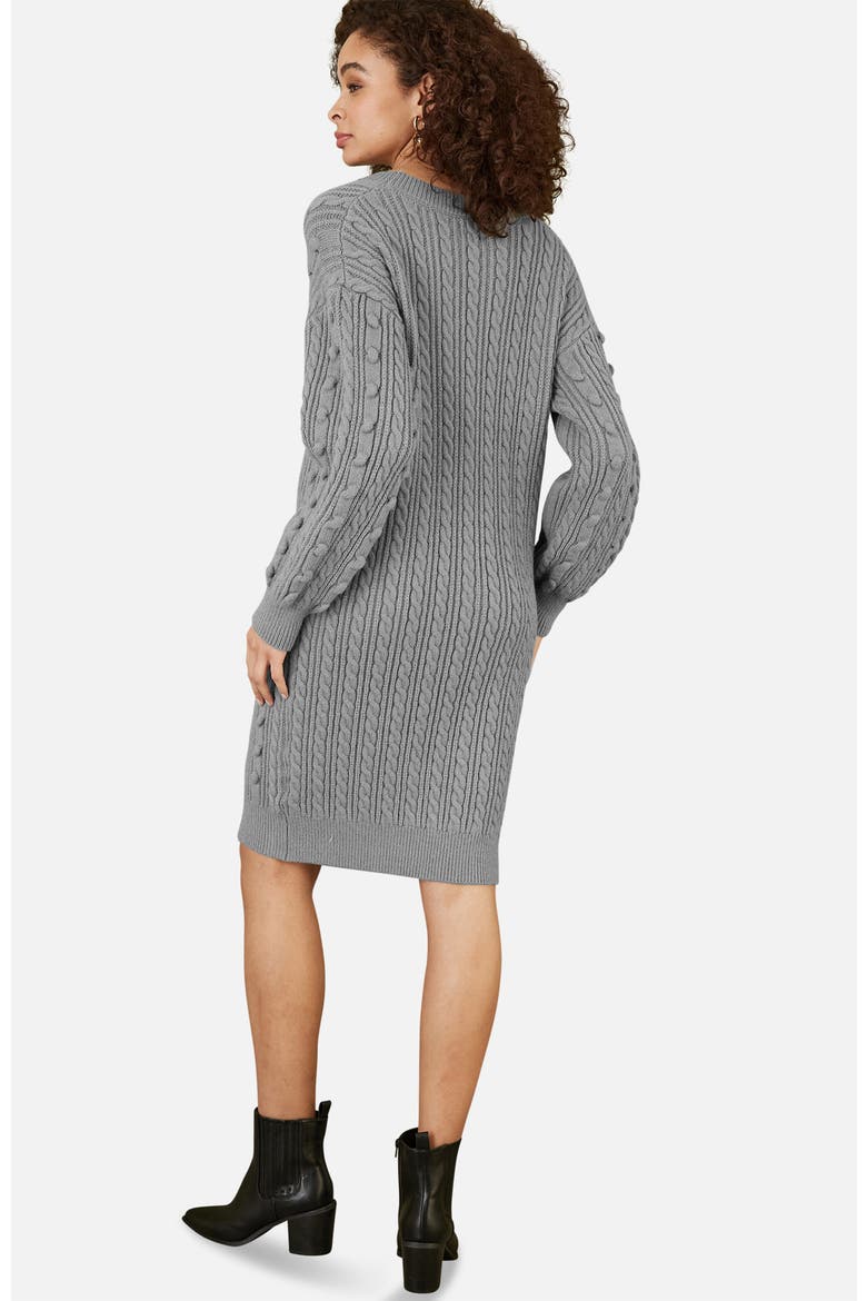 Cable Knit Tunic Dress, Alternate, color, Grey