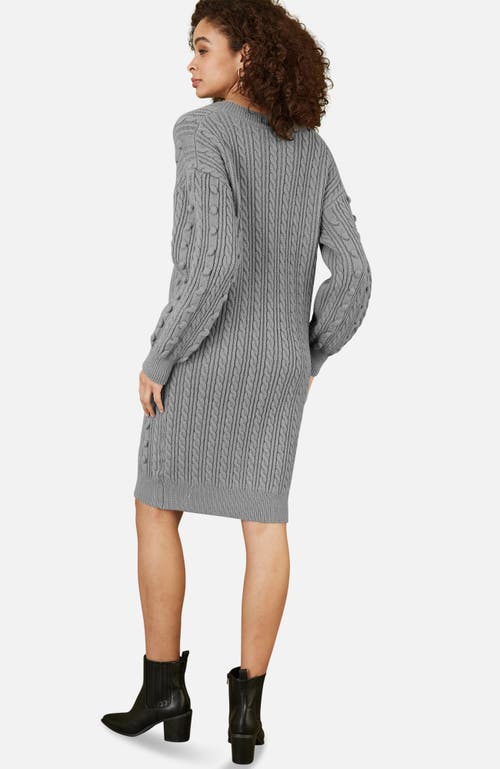 Yumi Cable Knit Tunic Dress In Gray