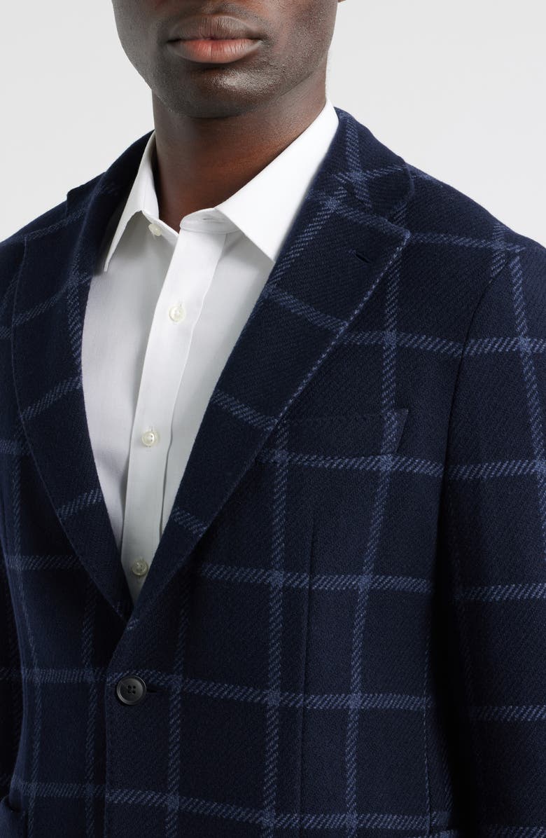 BOSS Hanry Plaid Wool Blend Sport Coat, Alternate, color, Dark Blue