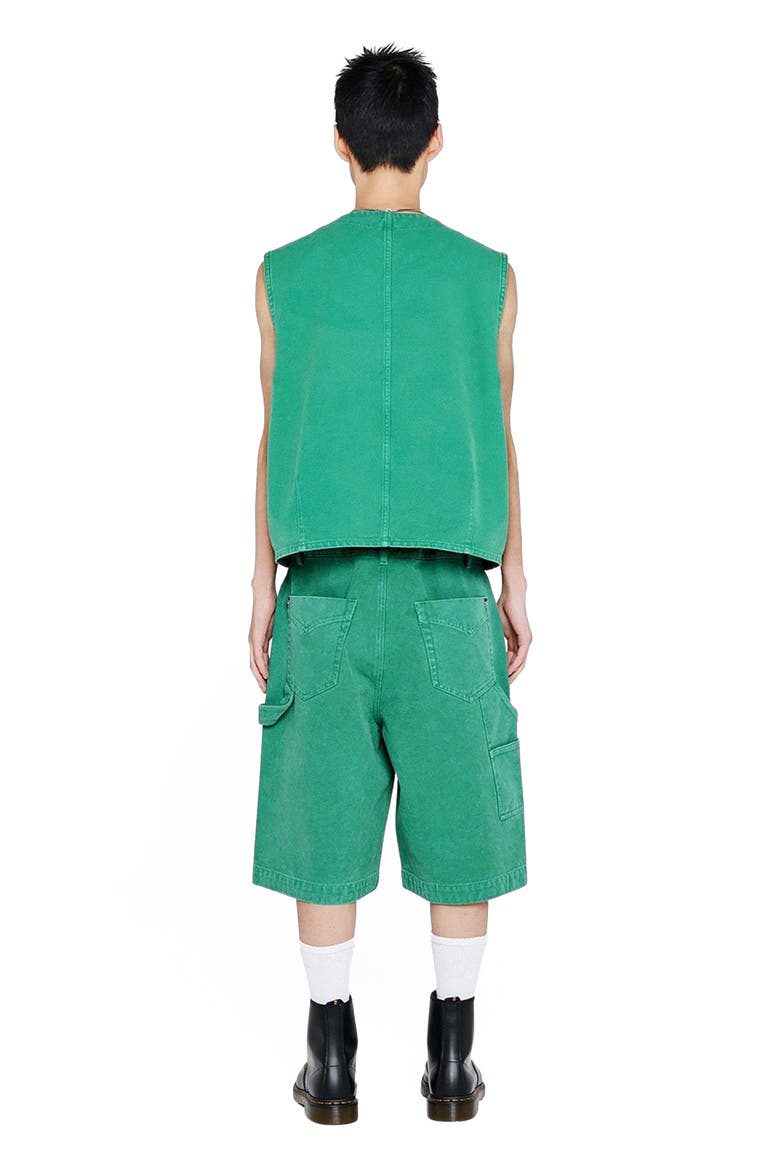 x KASINA Bandana Monogram Gilet in Oxford Cotton, Alternate, color, Green