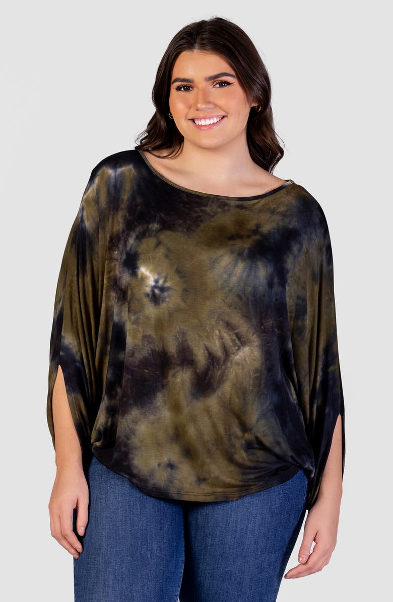 24seven Comfort Apparel Print Relaxed Top, Alternate, color,