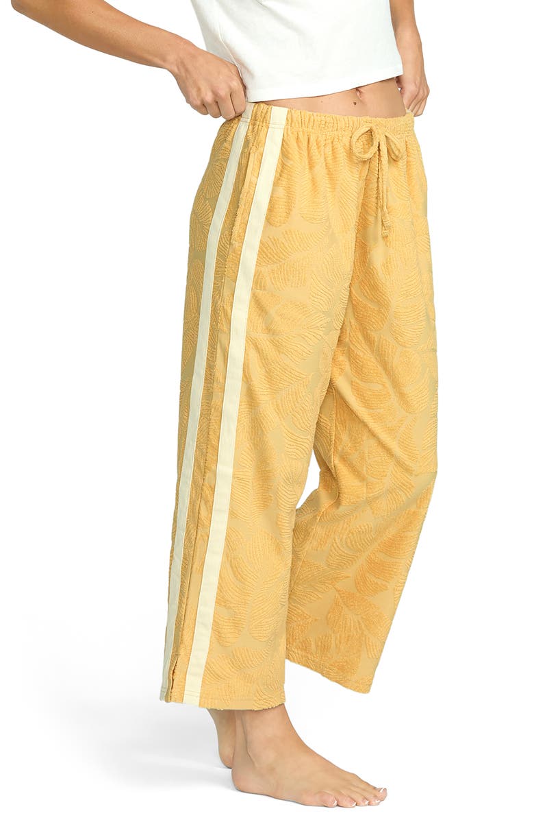 Billabong Sun Palm Jacquard Terry Pants, Alternate, color, Gold Coast
