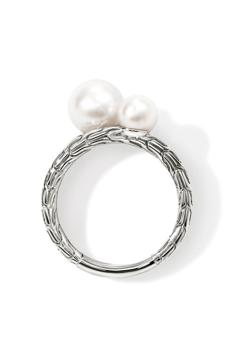 John Hardy JH Essentials Pearl Three Row Ring, Alternate, color, Silver/ Pearl