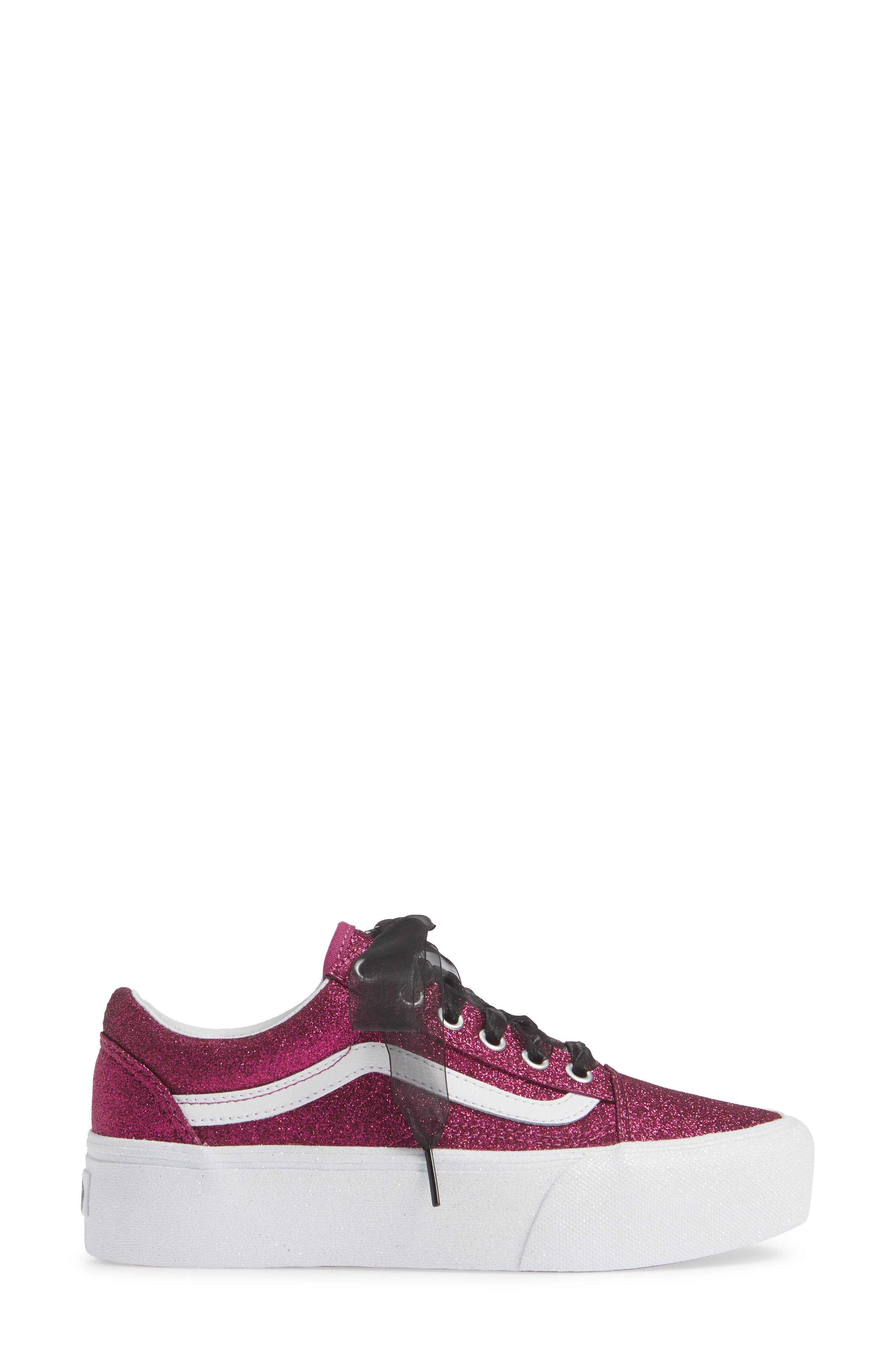 Old Skool Platform Sneaker, Alternate, color, WILD ASTER/ TRUE WHITE