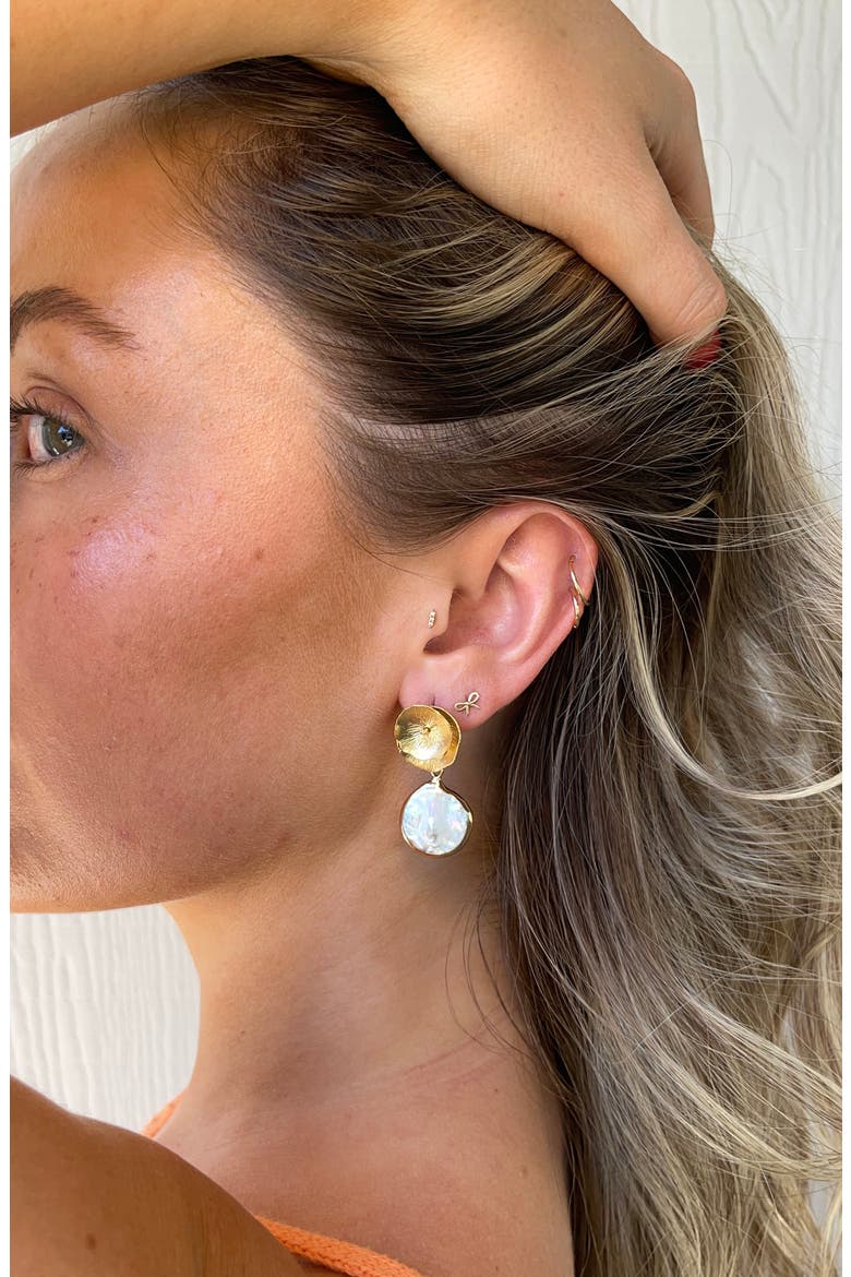 Reese Freshwater Pearl Drop Earrings, Alternate, color, GOLD