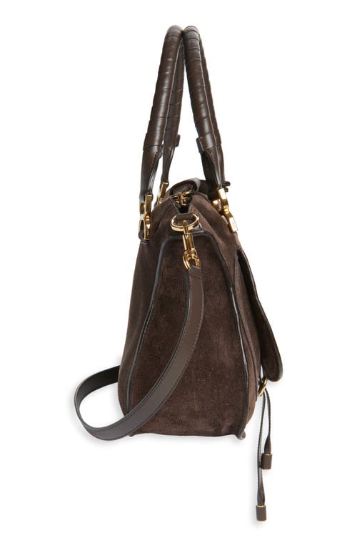 Chloé Medium Marcie Suede Satchel In Brown