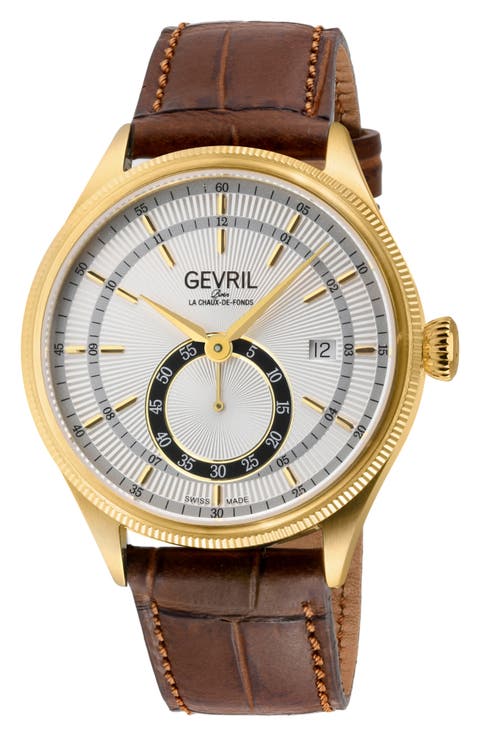 Empire Leather Strap Automatic Watch, 40mm