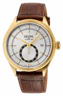 Empire Leather Strap Automatic Watch, 40mm
