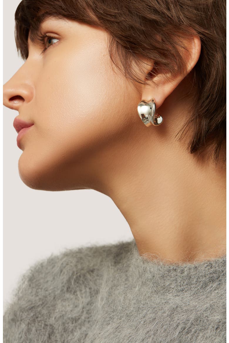 Doune Chunky Hoop Earrings, Alternate, color, HIGH POLISH SILVER