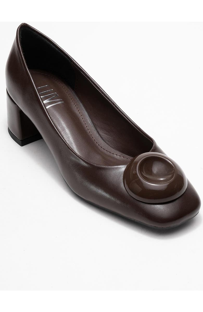 Prologue Shoes Mila Buckle Square Toe Block Heel Pump, Main, color, Brown