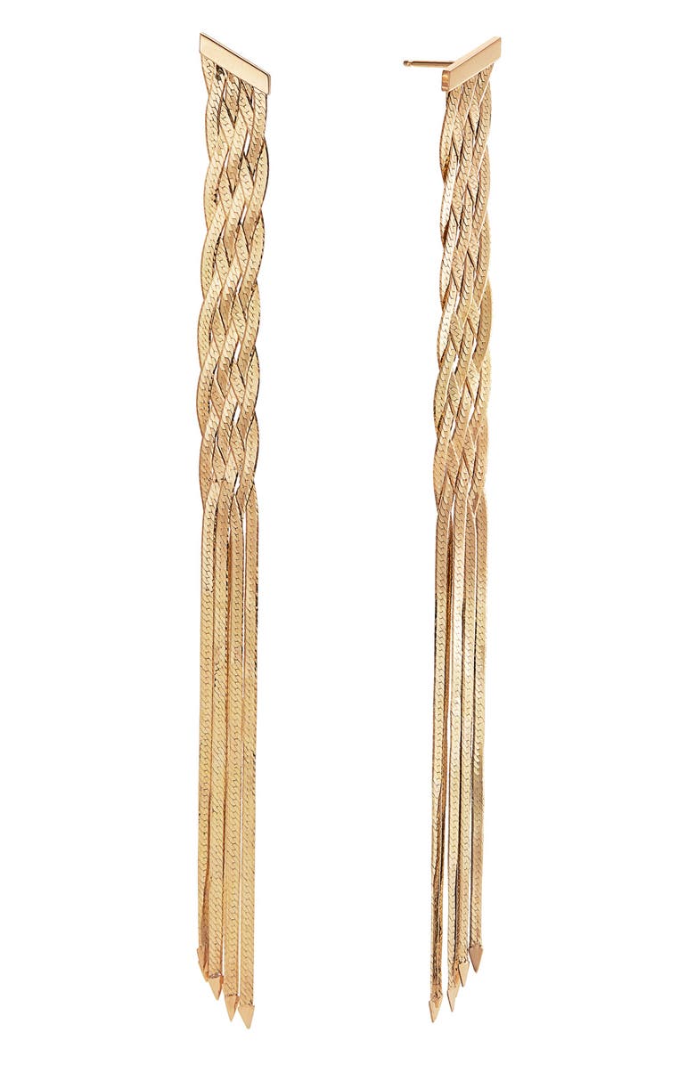 LANA Jewelry Liquid Gold Fringe Drop Earrings, Main, color, 