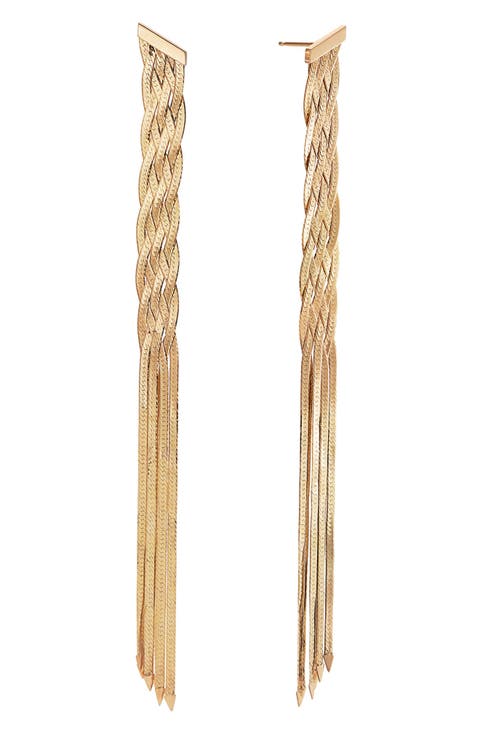 Jewelry Liquid Gold Fringe Drop Earrings