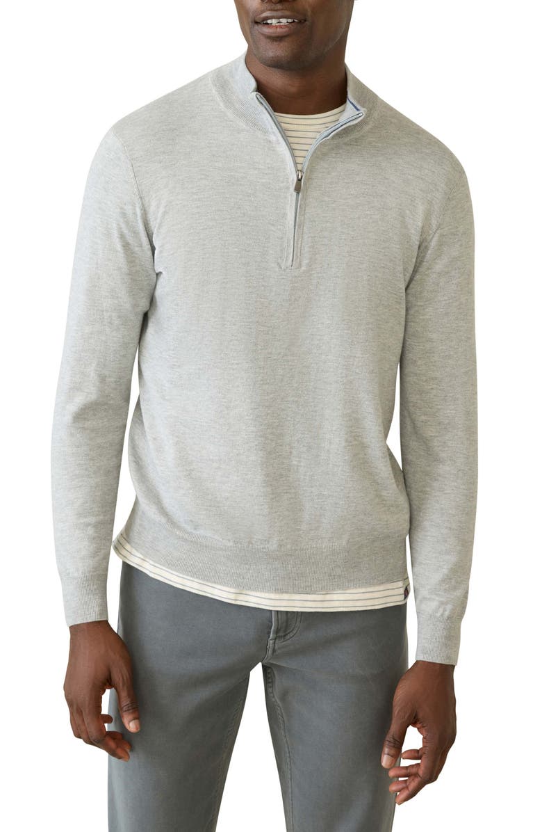 Faherty Movement Performance Quarter Zip Sweater, Main, color, 