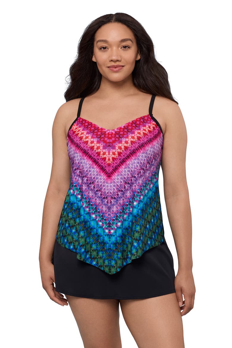 Hank Handkerchief Tankini Swimsuit Top, Main, color, Kona Corners
