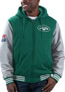 G-III SPORTS BY CARL BANKS Men's G-III Sports by Carl Banks Green/Gray New York Jets Player Option Full-Zip Hoodie