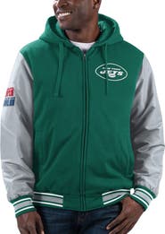 G-III SPORTS BY CARL BANKS Men's G-III Sports by Carl Banks Green/Gray New York Jets Player Option Full-Zip Hoodie
