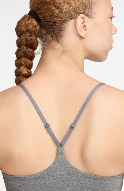 Nike Indy Light Support Padded Adjustable Sports Bra In Gray
