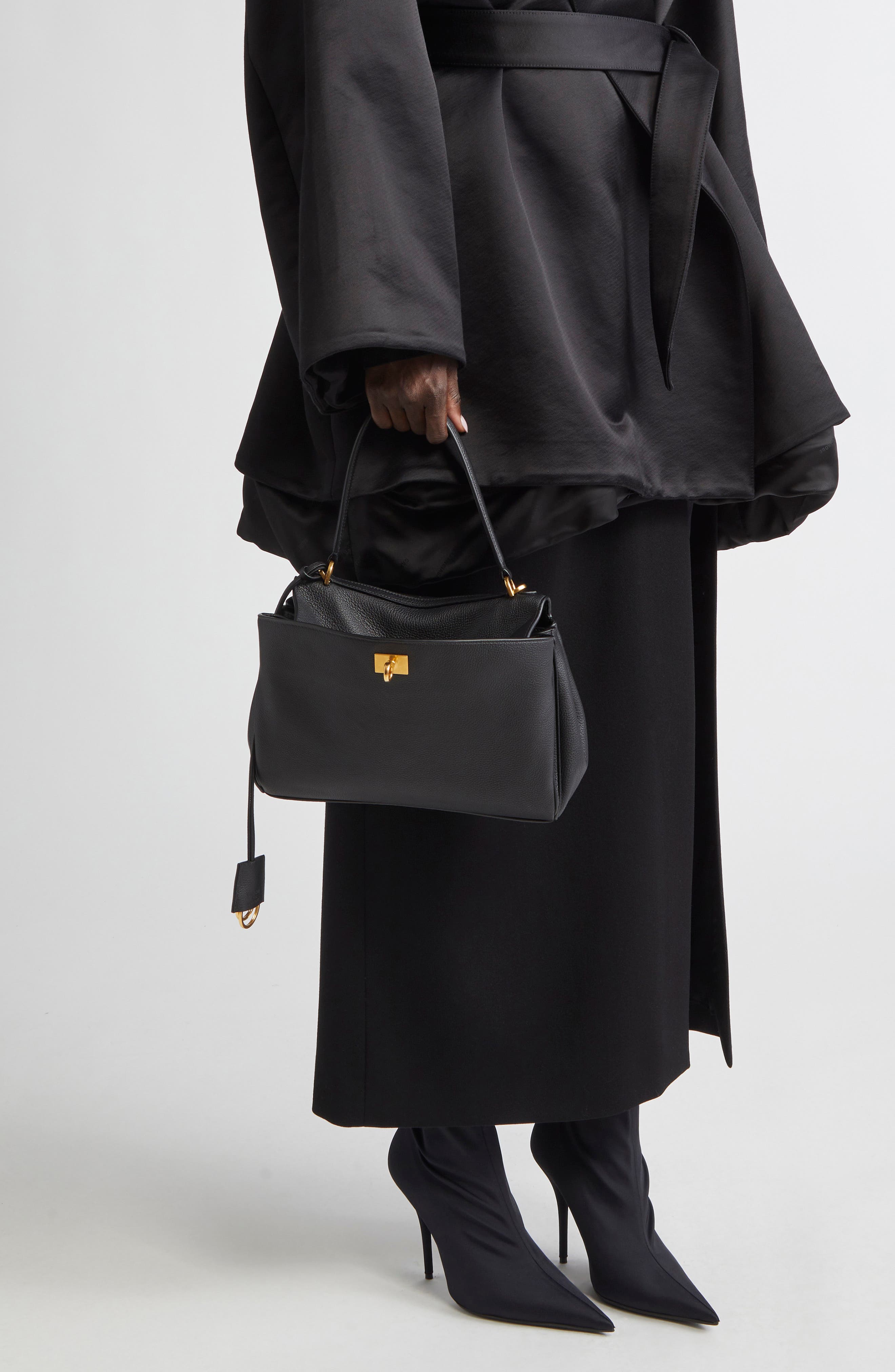 Balenciaga Small Rodeo Leather Top Handle Bag, Alternate, color, 