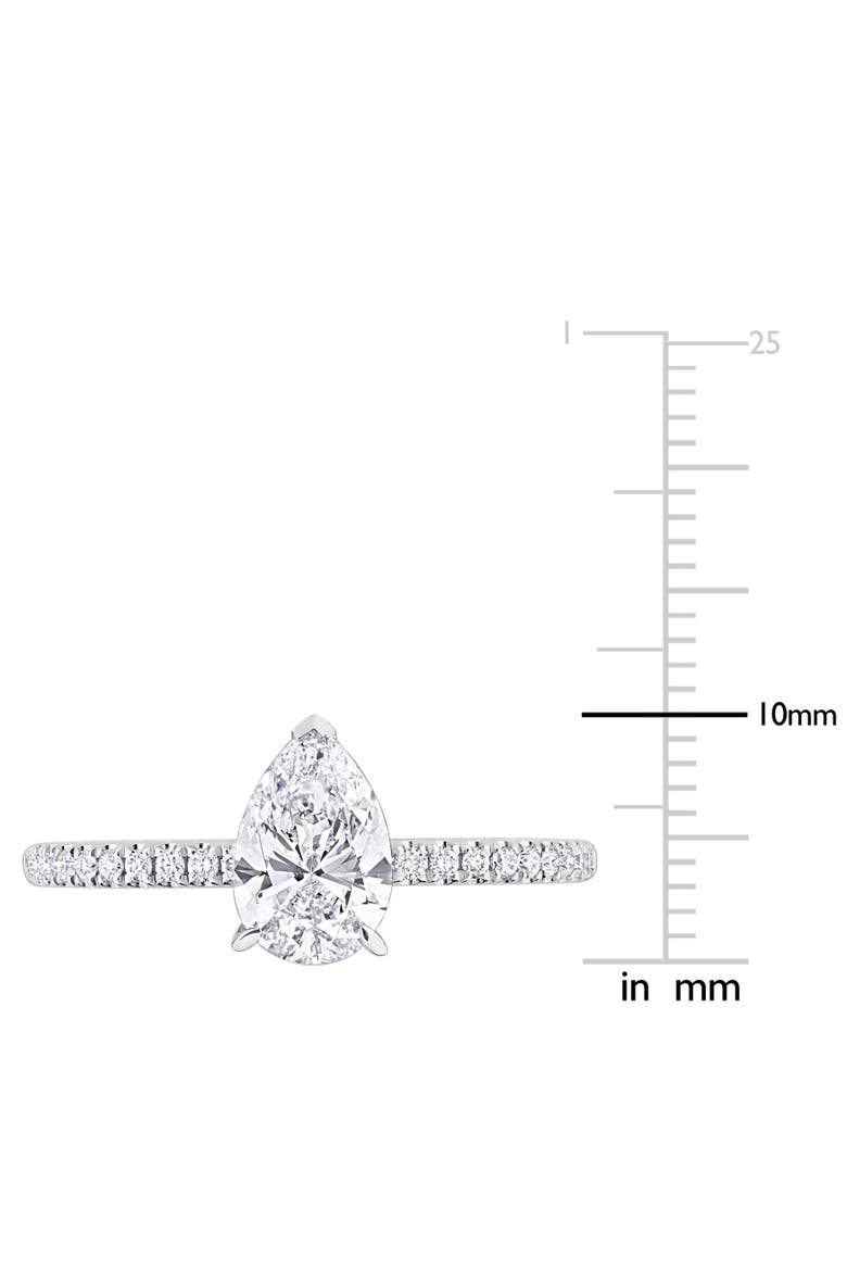 1-1/6 CTW Lab-Grown Diamond Pear Solitaire Ring 14k, Alternate, color, White Gold