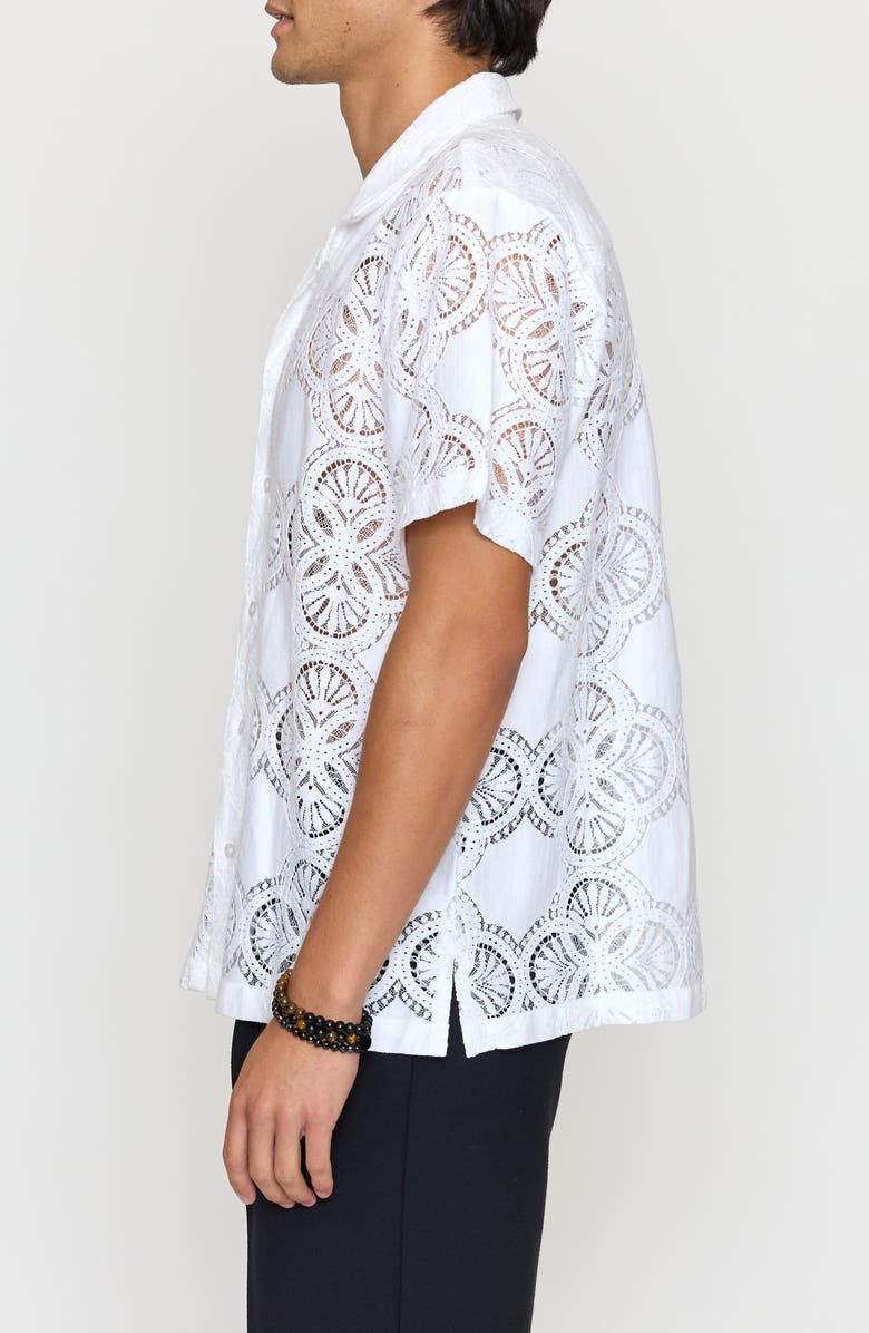Raga Floral Lace Camp Shirt, Alternate, color, White