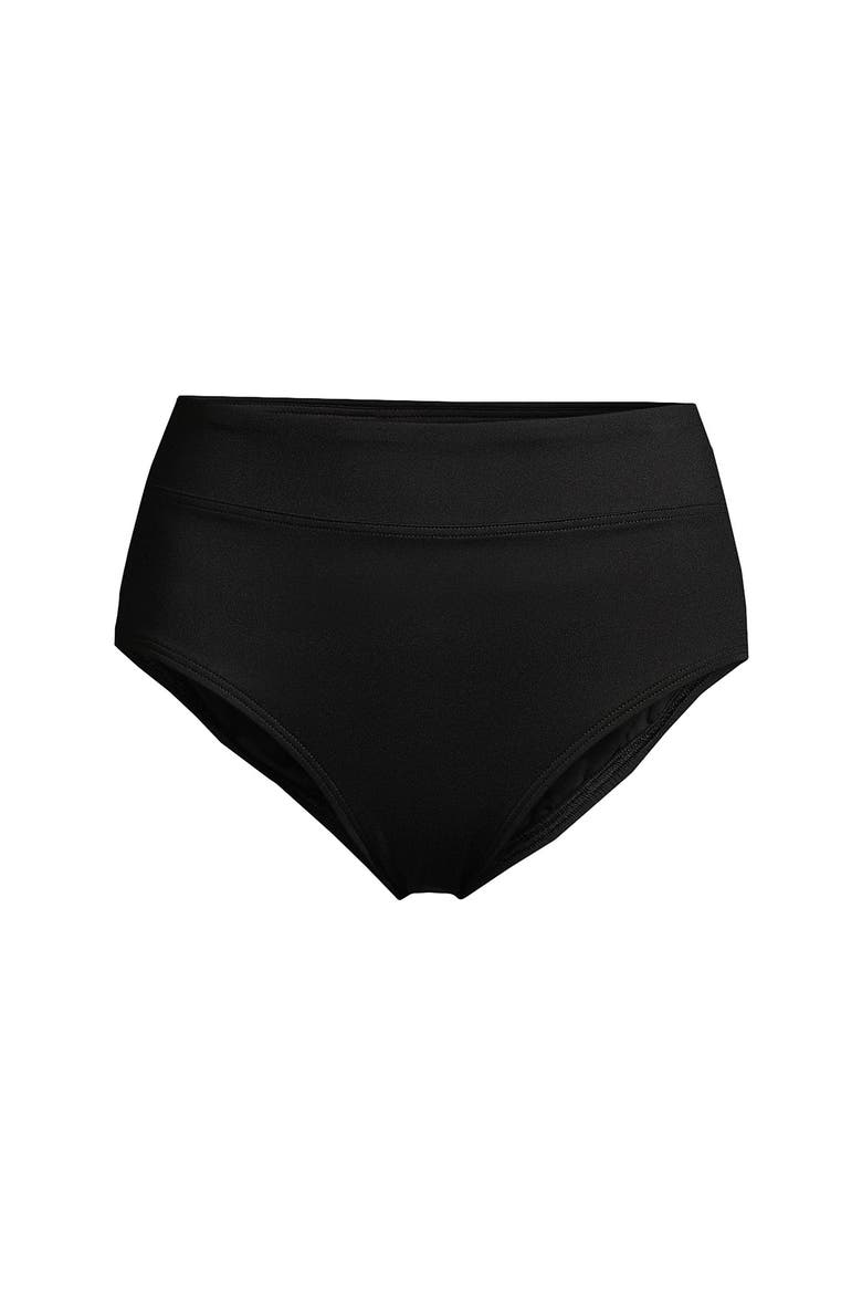 Tummy Control High Waisted Bikini Bottoms, Alternate, color, Black