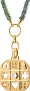 Monica Rich Kosann Luck 18k Gold Green Sapphire Bead Strand Necklace
