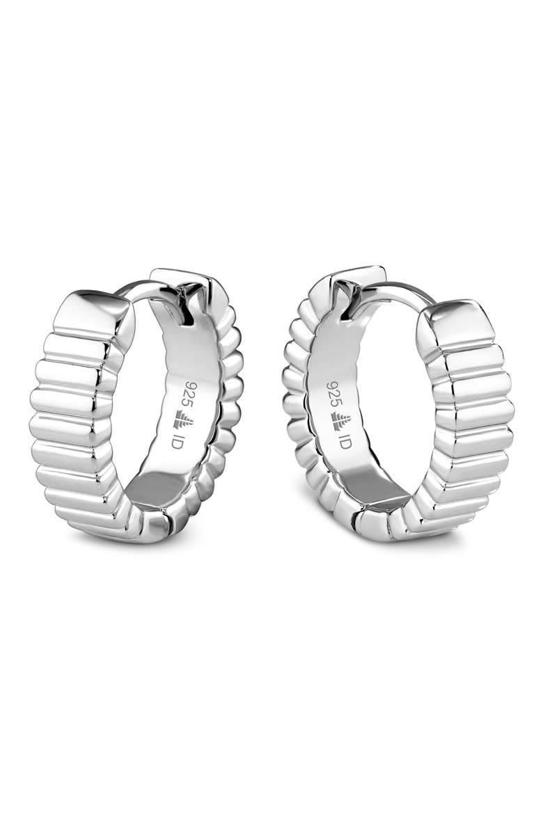 Rib Hoop Earrings, Main, color, SILVER