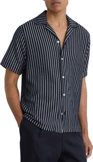 Reiss Griff Stripe Camp Shirt