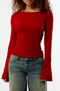 PacSun Noa Wide Neck Bell Sleeve Knit Top