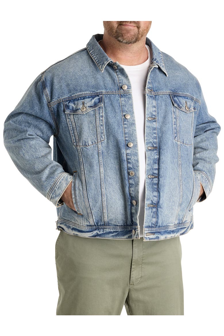 Big & Tall Classic Denim Jacket, Main, color, DIRTY WASH